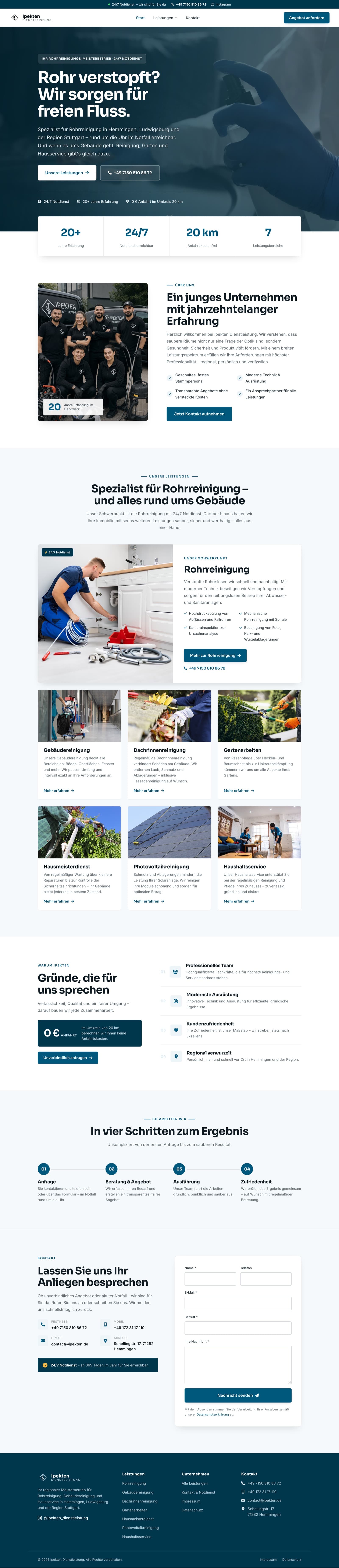 Screenshot der von Can entwickelten Website Ipekten