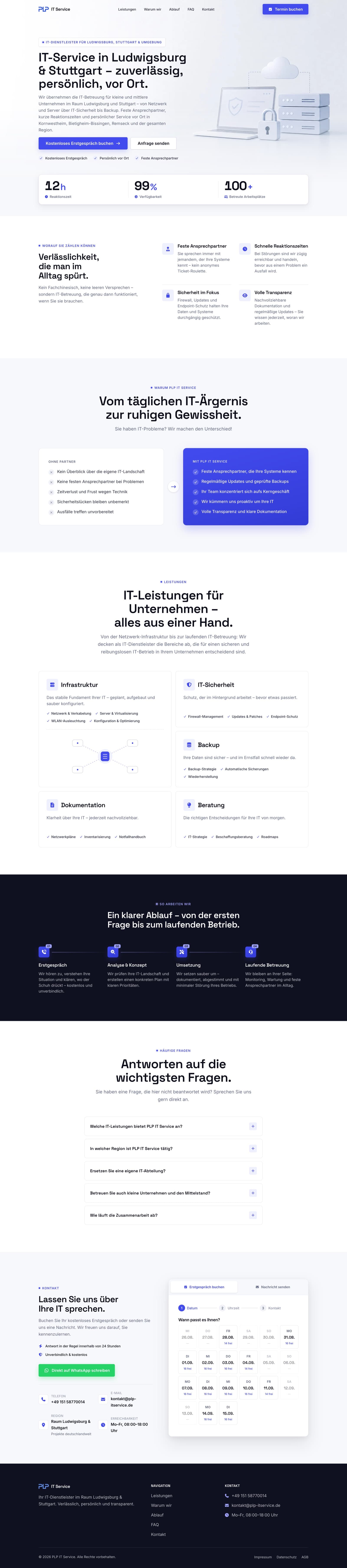 Screenshot der von Can entwickelten Website PLP IT-Services